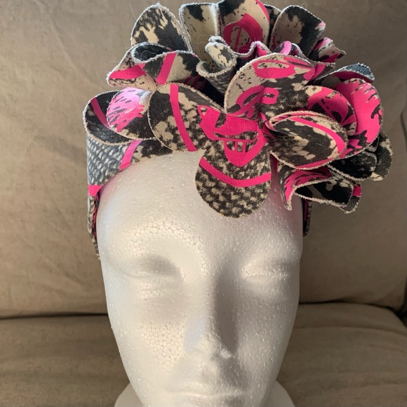 🖤💗 Y2K Juicy Couture Bow Headband Snakeskin - Picture 2 of 16